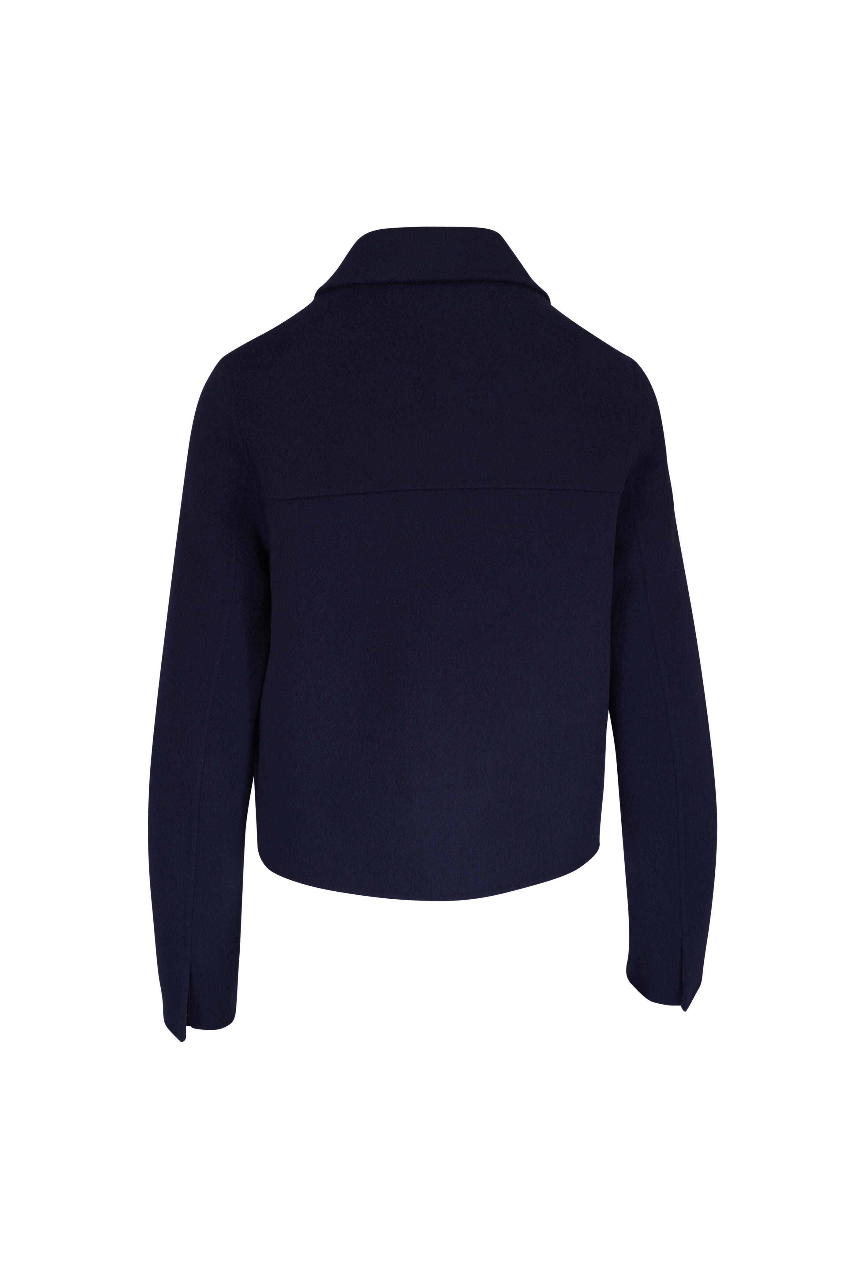 Odeeh - Navy Blue Double Face Wool & Cashmere Jacket