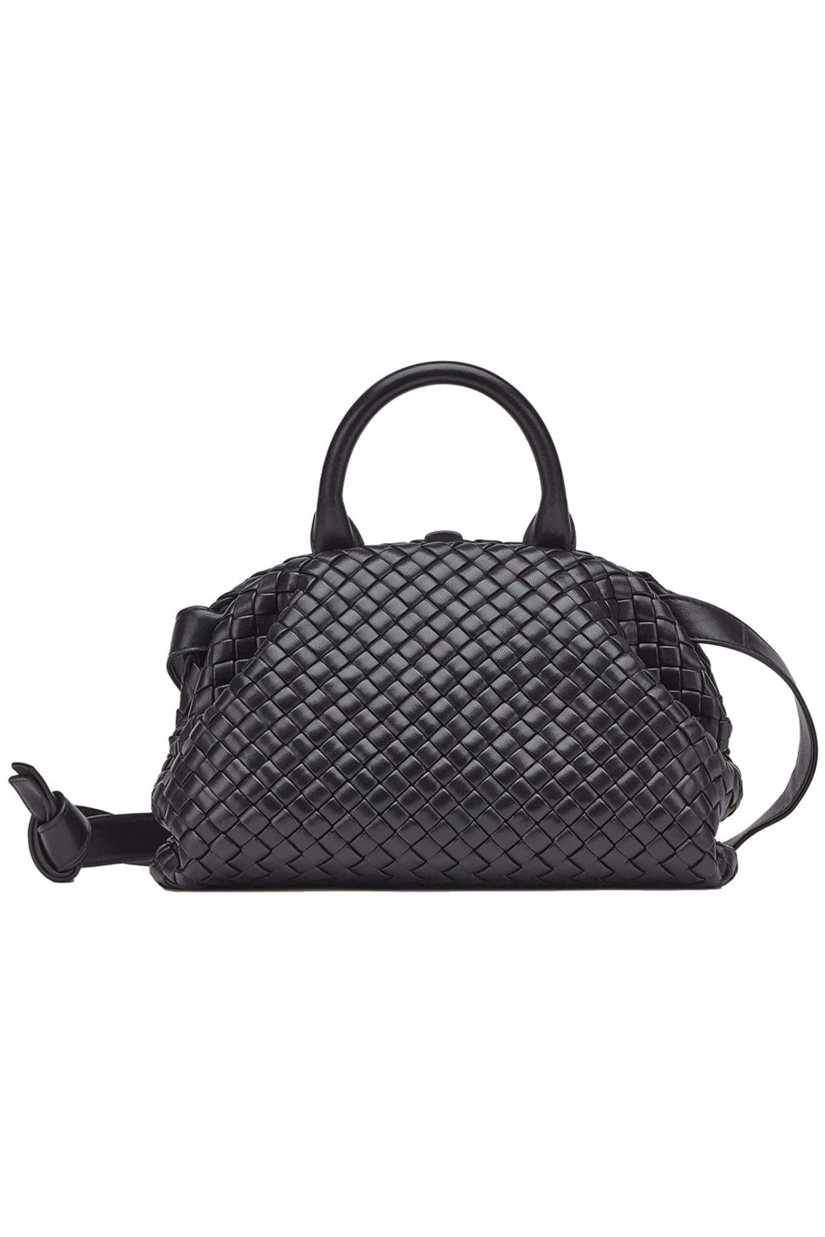 Bottega Veneta - Small Intrecciato Top Handle Bag in Black