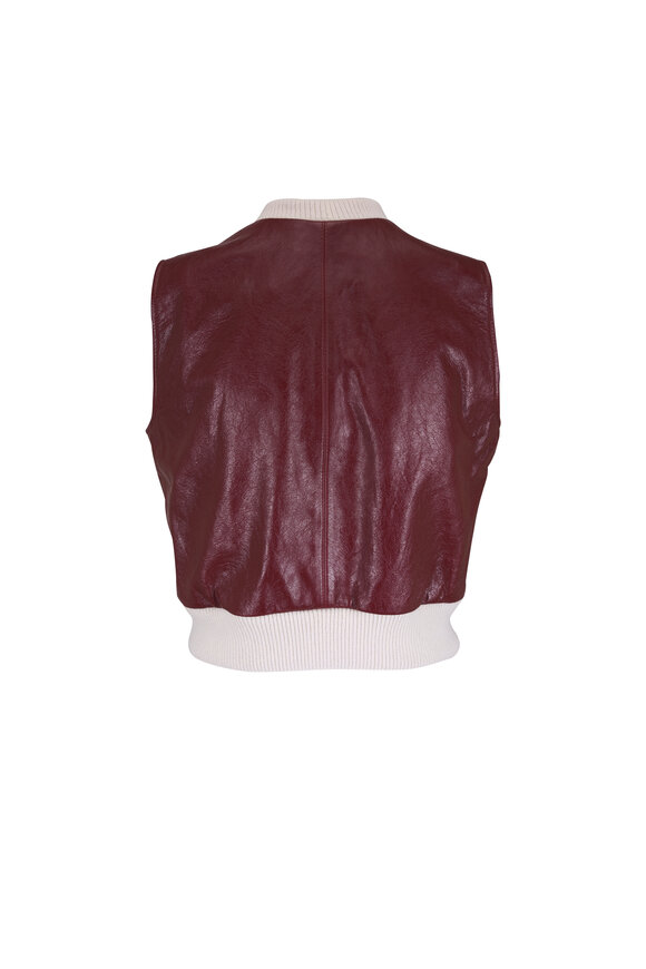 Dorothee Schumacher It's A Match Burgundy Leather Vest - view 4