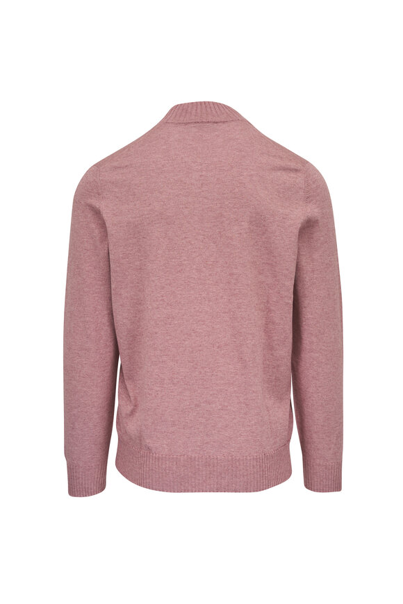 Gran Sasso Pink Cotton & Cashmere Quarter Zip Pullover - view 2