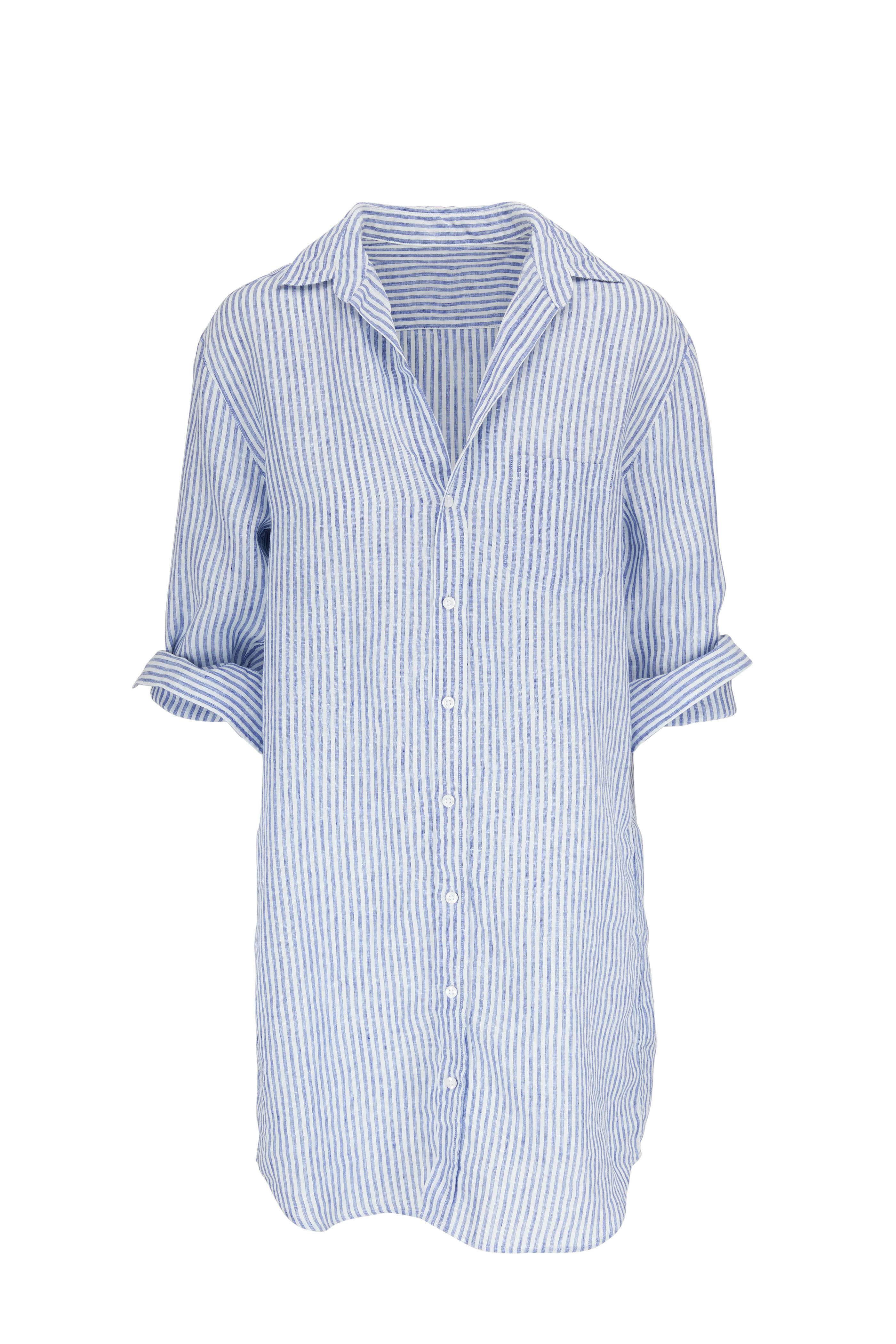 Frank & Eileen - Mary Blue Stripe Button Down Dress