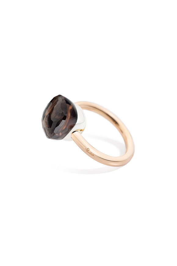 Pomellato 18k Rose Gold Smoky Quartz Nudo Ring - view 2