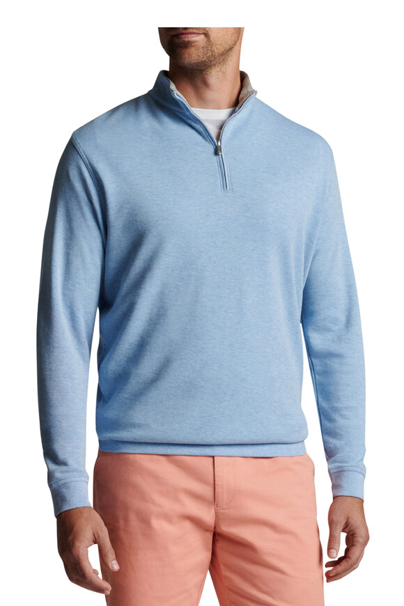 Peter Millar - Crown Cottage Blue Quarter Zip Pullover