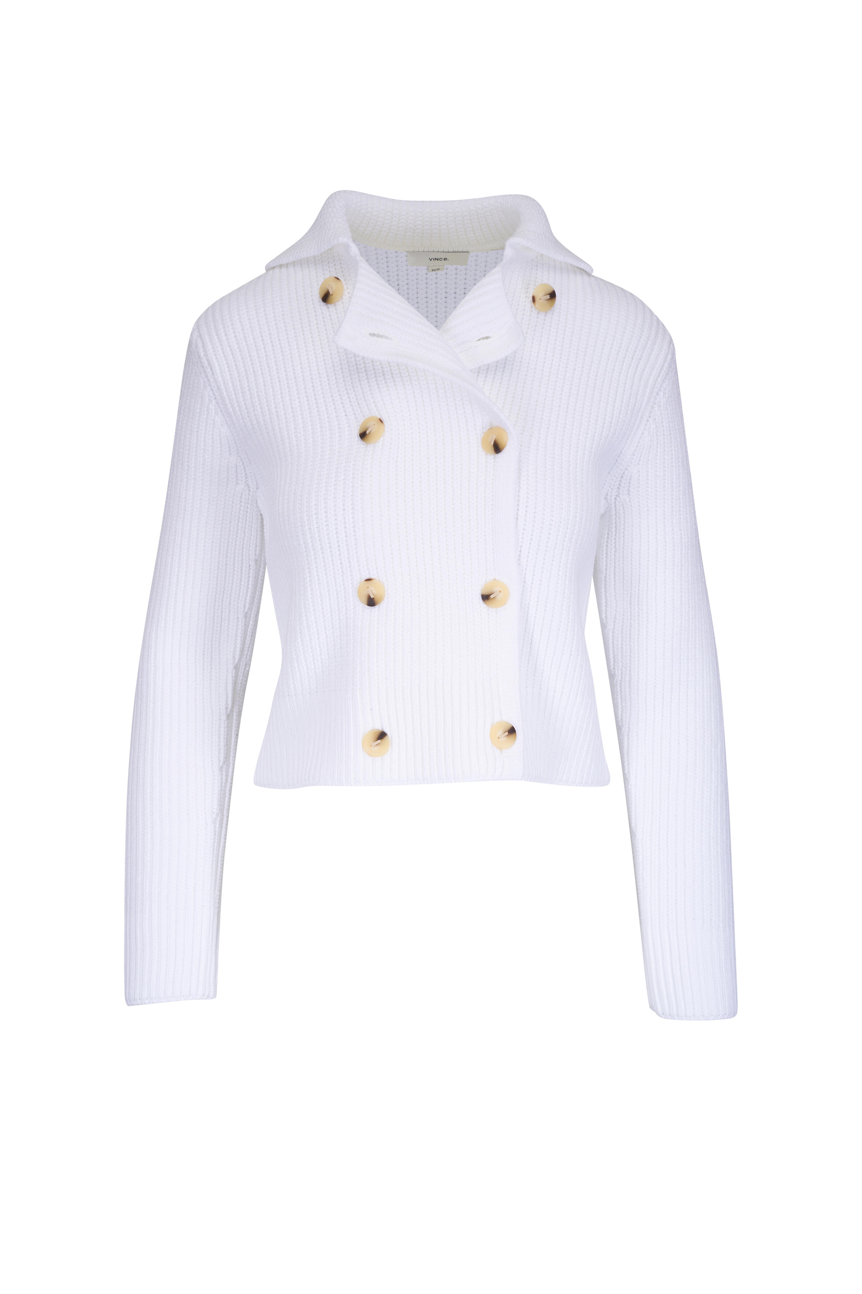 Vince - Optic White Double Breasted Sweater Jacket