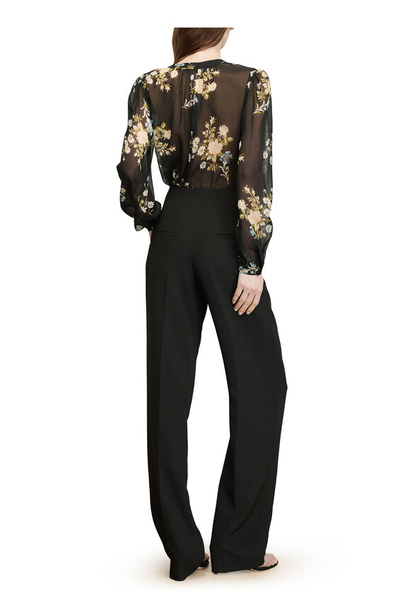 Veronica Beard Ashlynn Black Floral Silk Blouse - view 3
