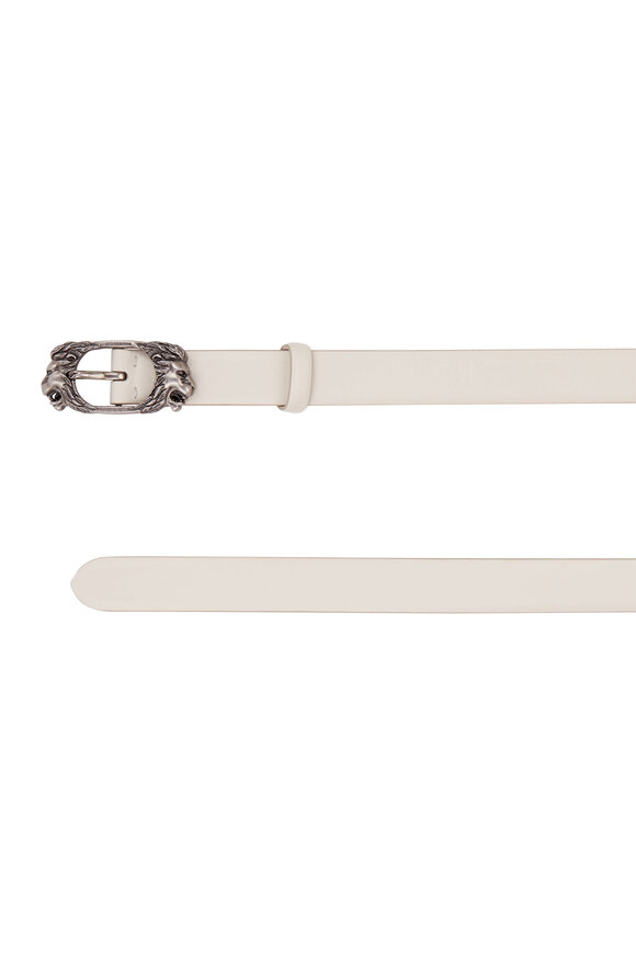 Tod's - White Leather Lion Buckle Belt