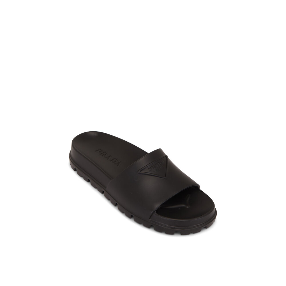 サンダル・ミュール PRADA  Slippers and Clogs Women Rubber Black Prada 70mm Monolith Caged Rubber Sandals | Black | FARFETCH