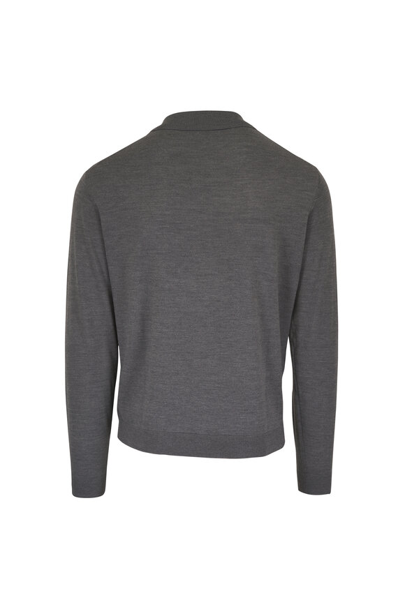 Peter Millar Crown Crafted Gray Wool Button Front Sweater - view 2