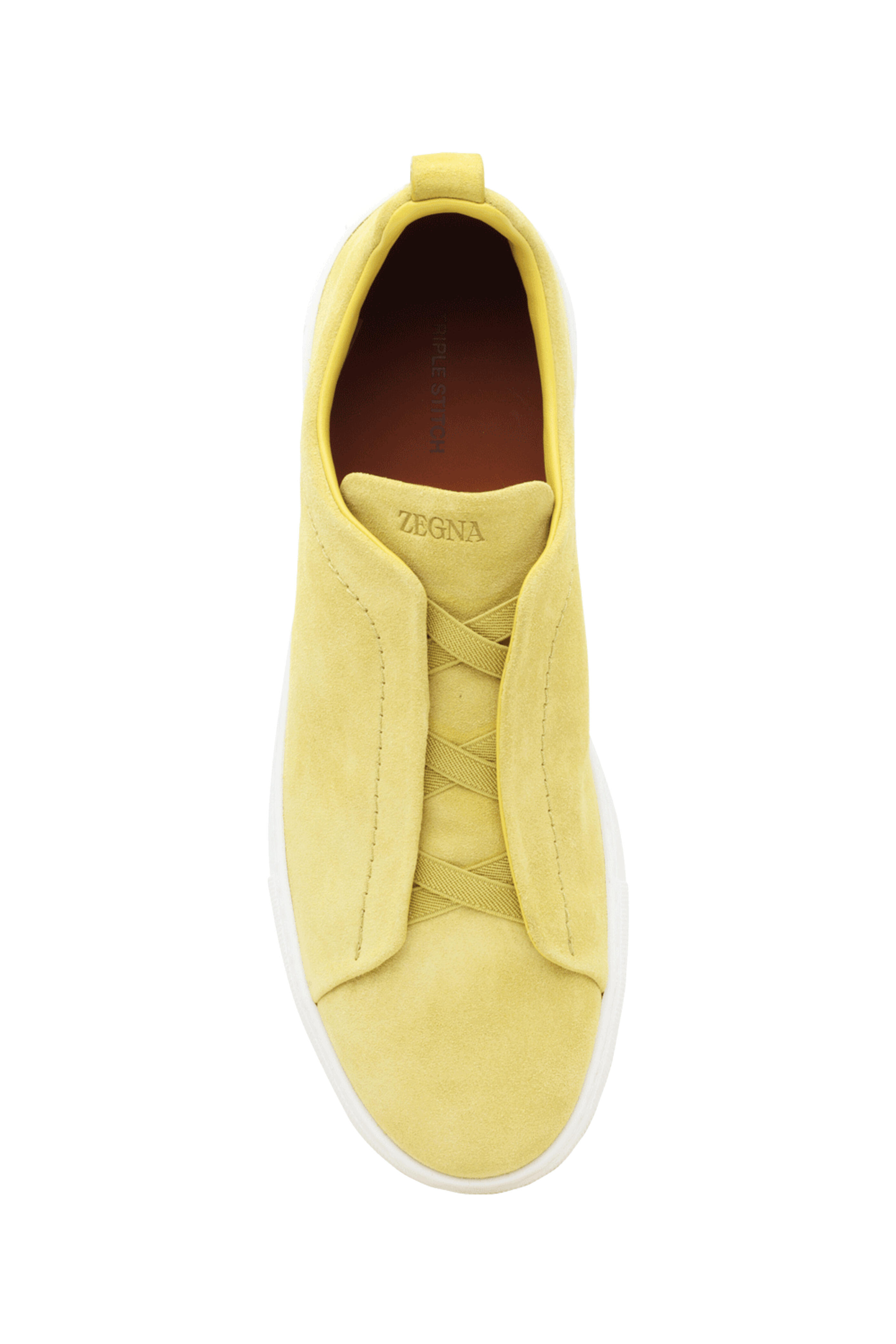 Zegna - Suede Triple Stitch Sneaker in Yellow
