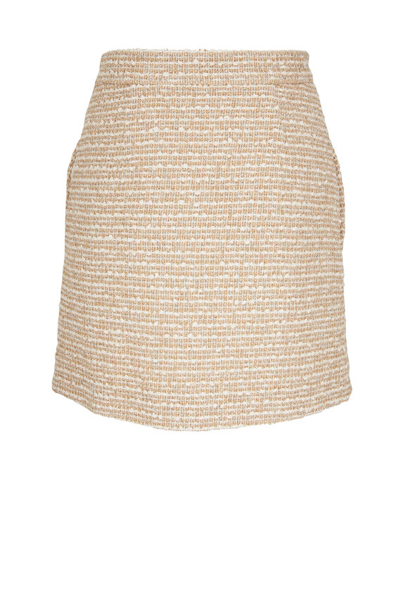 Valentino - Gold Tweed Mini Skirt