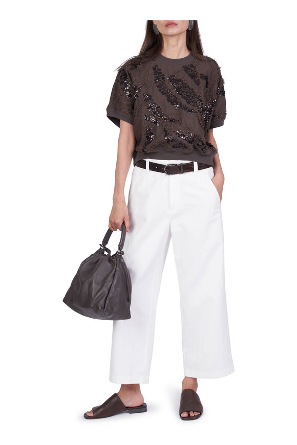 Brunello Cucinelli Testa Dark Brown Lambskin Top Handle Bag - view 9