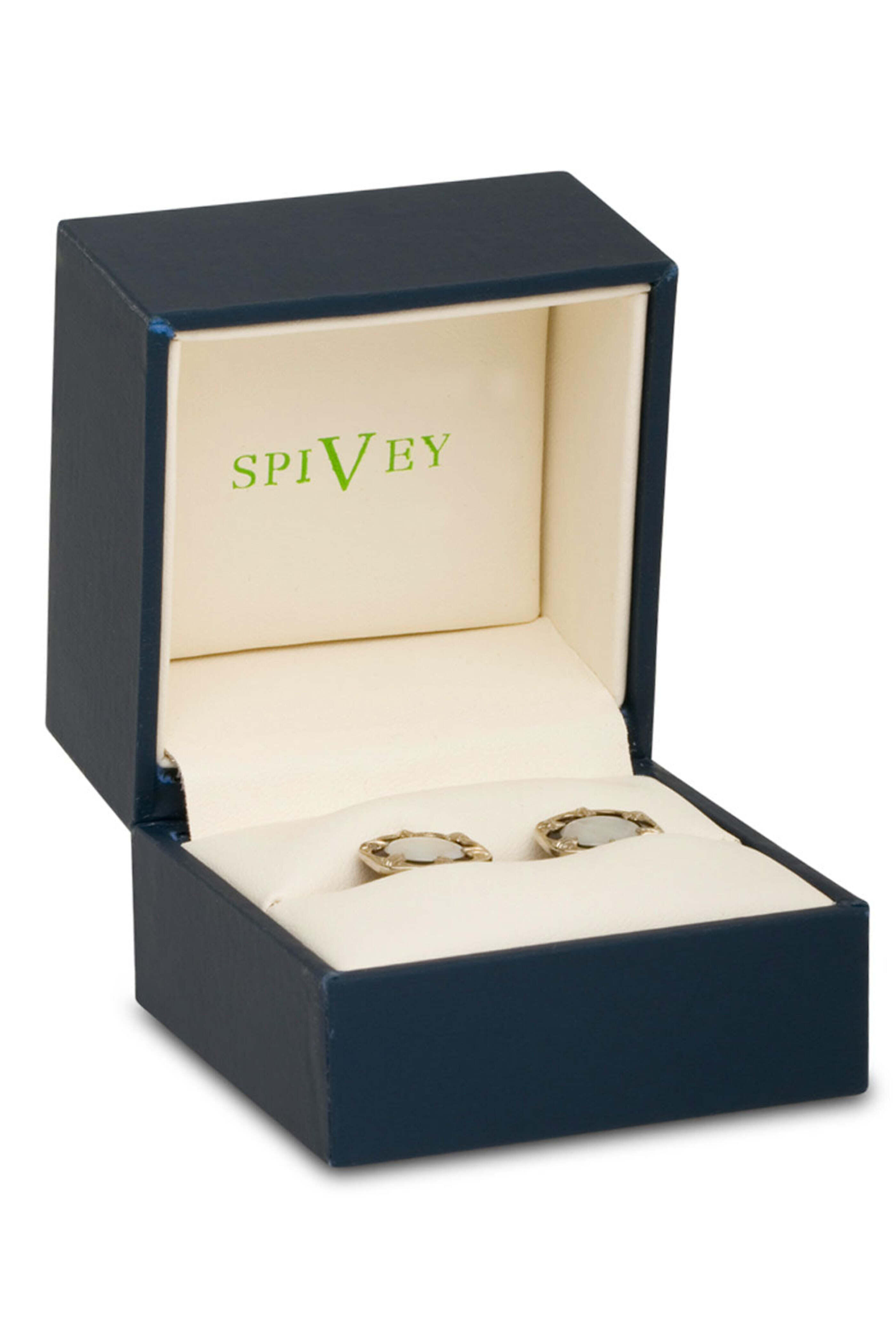 Spivey - Black Celluloid and Mother of Pearl Snap Cufflinks
