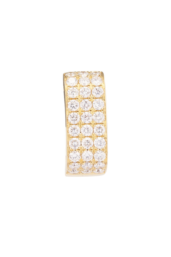 Kai Linz 18k Yellow Gold French Cut White Diamond Huggies - view 2