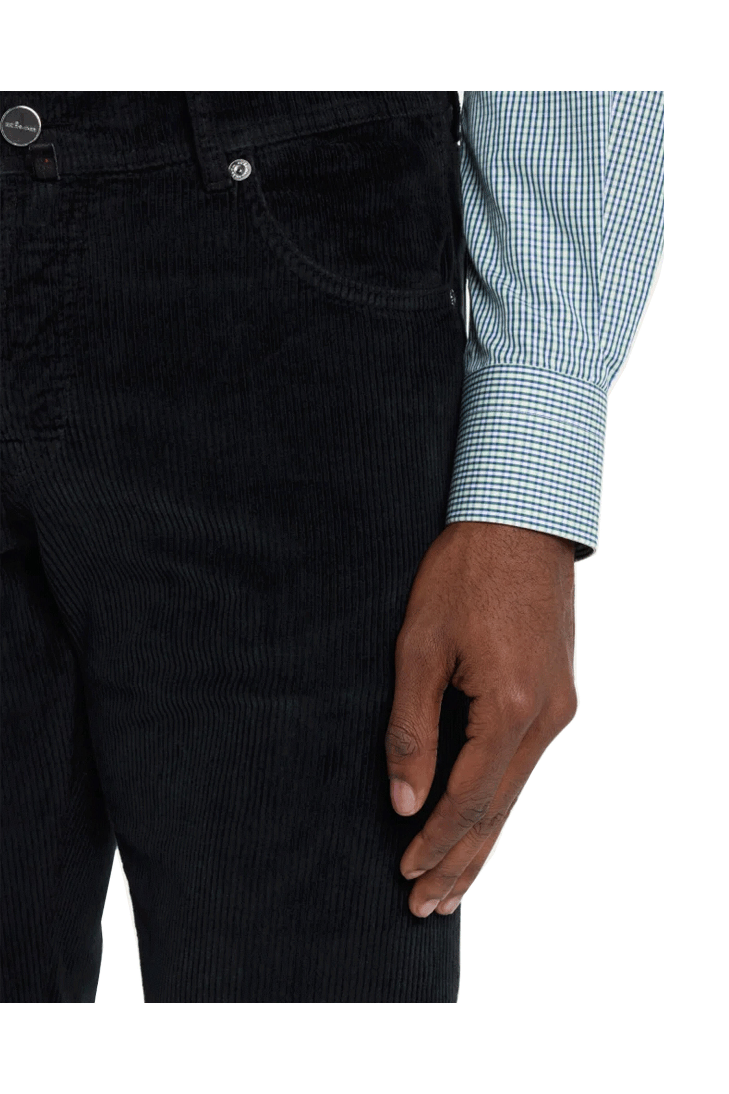 Kiton - Black Corduroy 5 Pocket Pant | Mitchell Stores