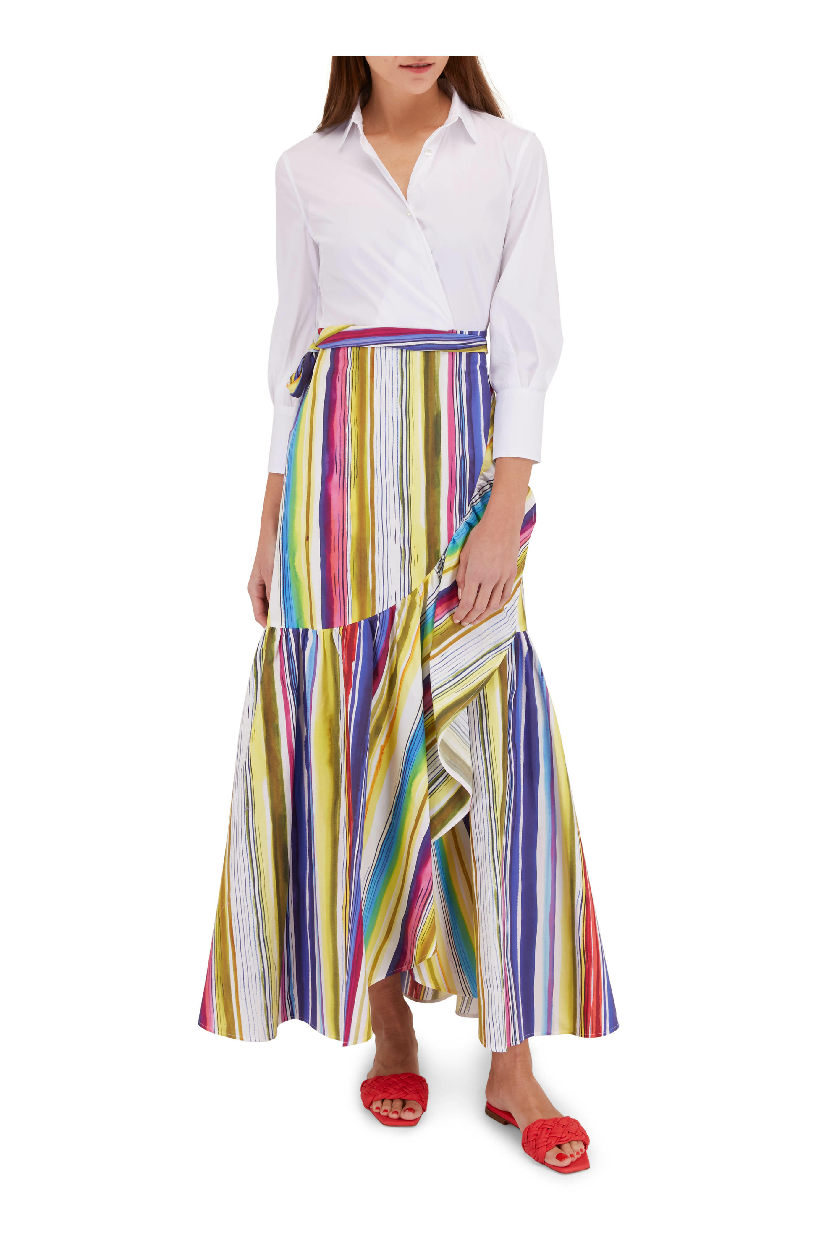 Sara Roka Madlyn Multicolor Wrap Maxi Dress Mitchell Stores