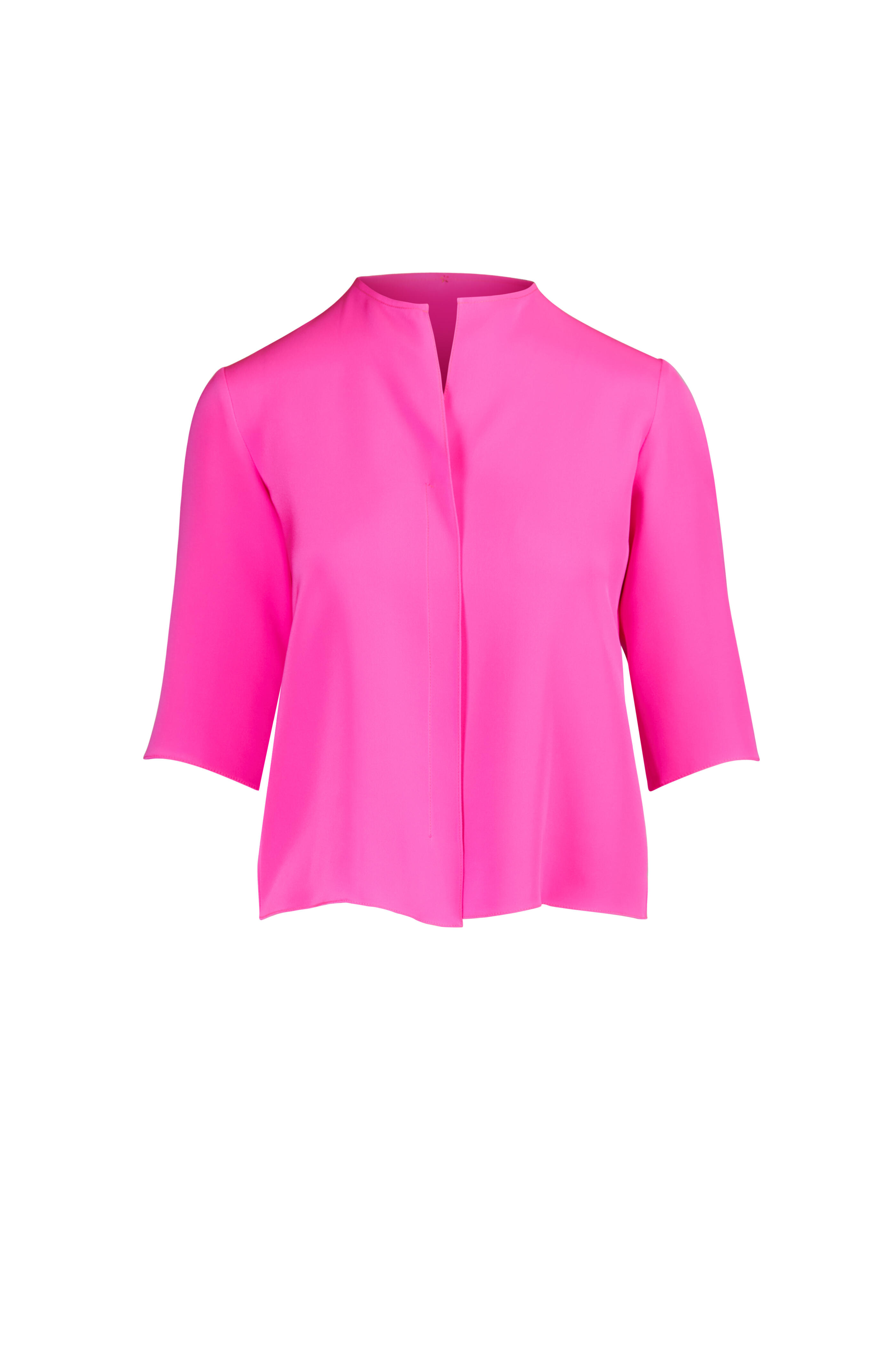 Peter Cohen - Ethnic Hot Pink Silk Elbow Blouse - view 1