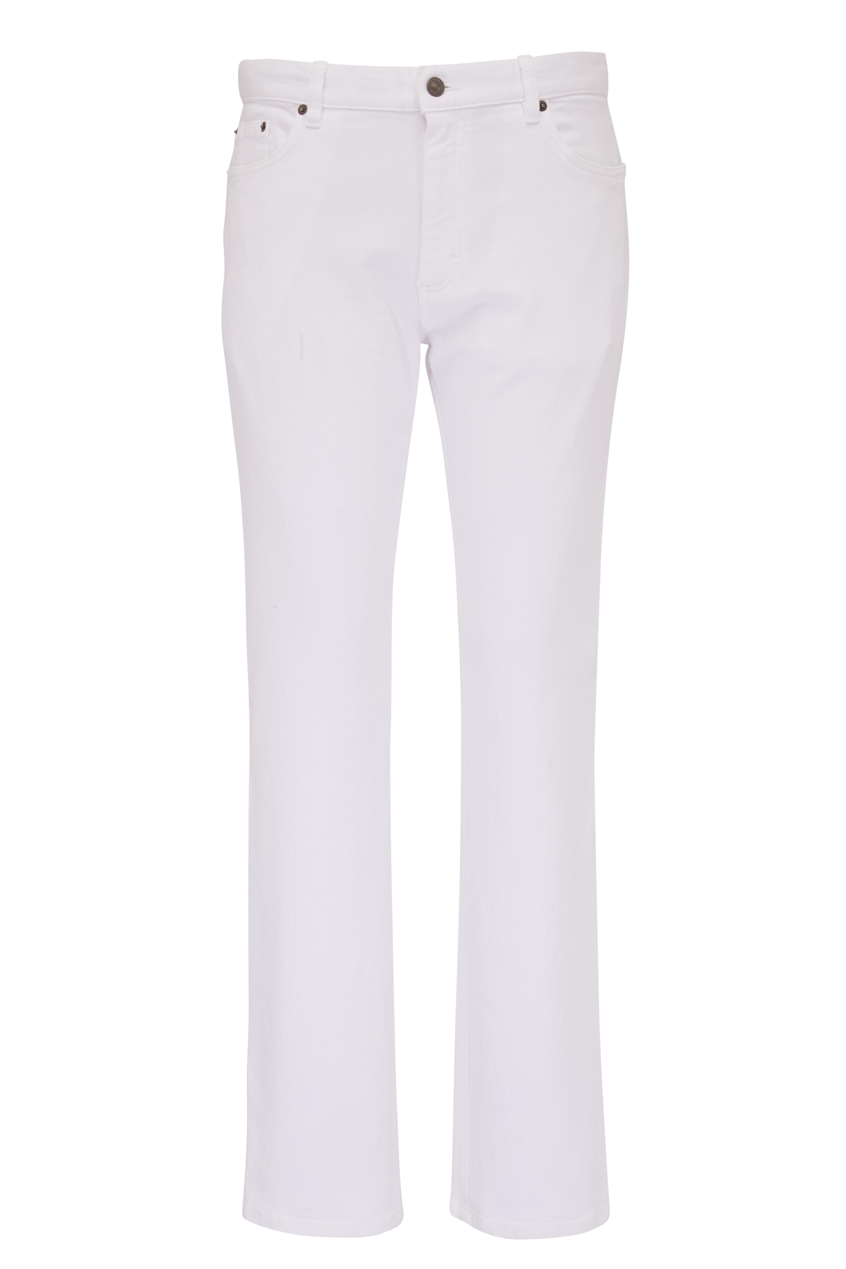 Zegna - White Five Pocket Jean | Mitchell Stores