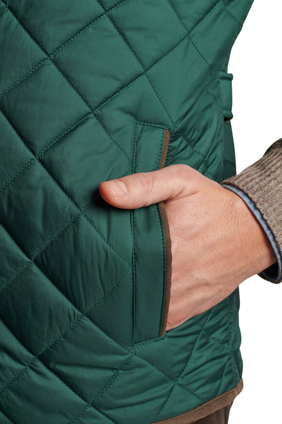 Peter Millar - Essex Balsam Green Quilted Travel Vest