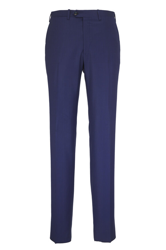 Kiton Solid Navy Blue Wool Suit - view 4
