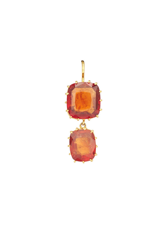 Renee Lewis 18k Yellow Gold Antique Hessonite Garnet Earring - view 2