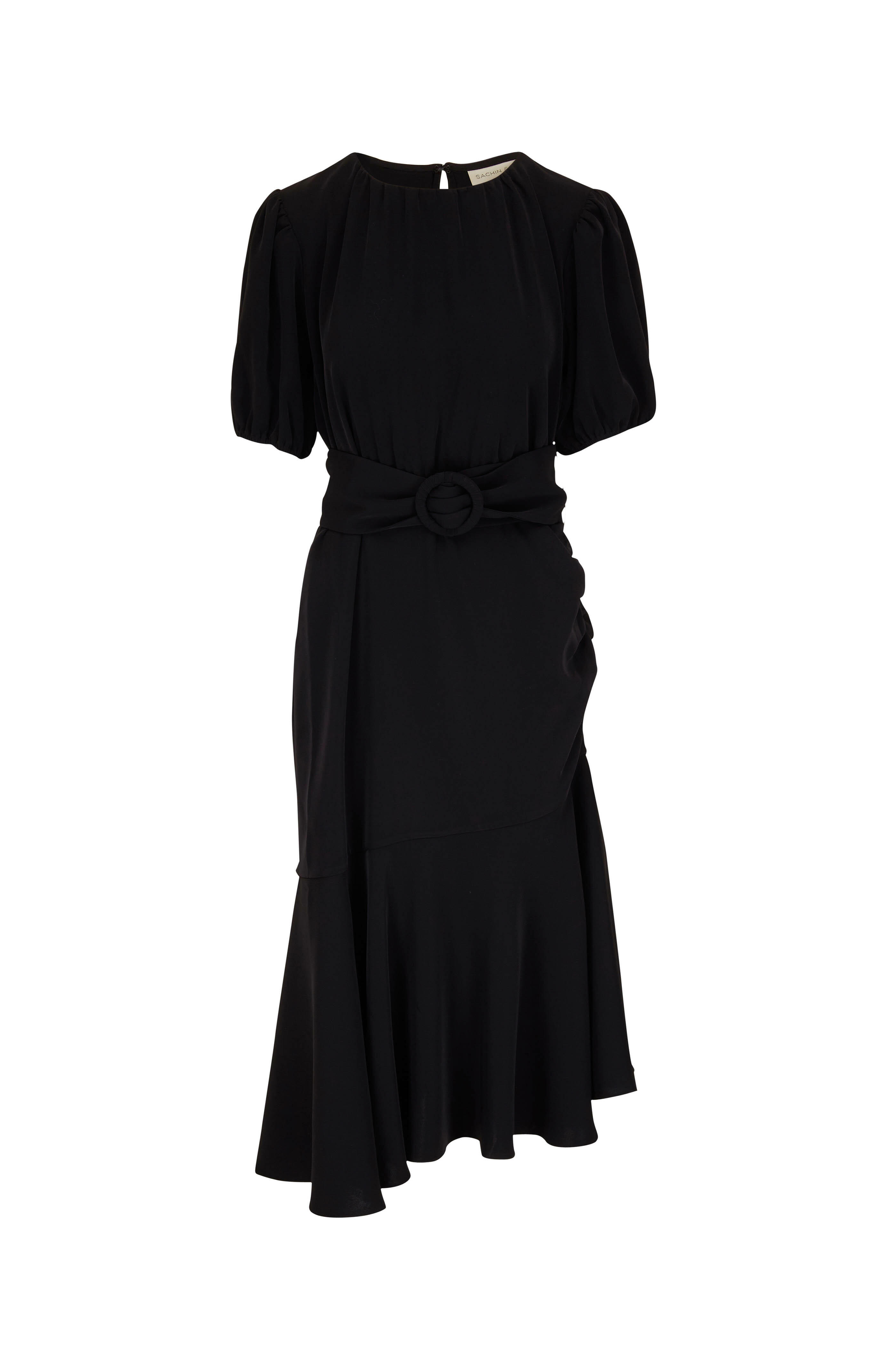 Sachin + Babi - Camila Short-Sleeve Belted Mermaid Dress