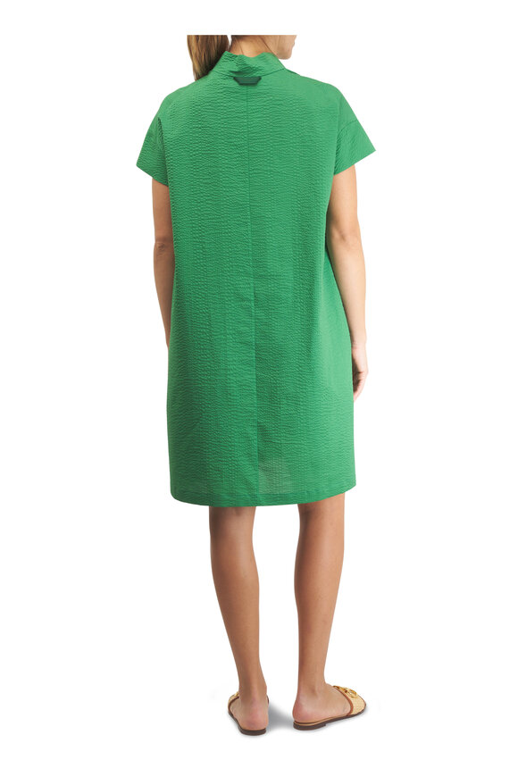 Zero + Maria Cornejo Adi Green Ripple Cotton Twill Dress - view 4