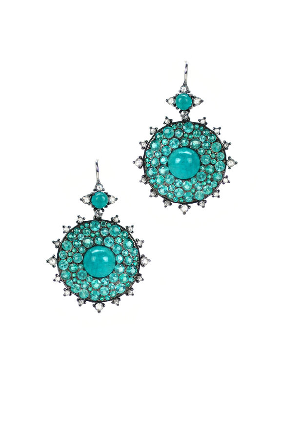 Nam Cho - Colombian Emerald & Diamond Bullseye Earrings
