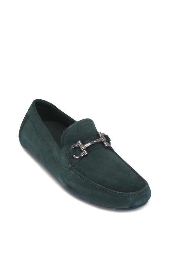 大学生協 割引 Front - Ferragamo 4 Loafer Driving Leather Marine Blue 靴