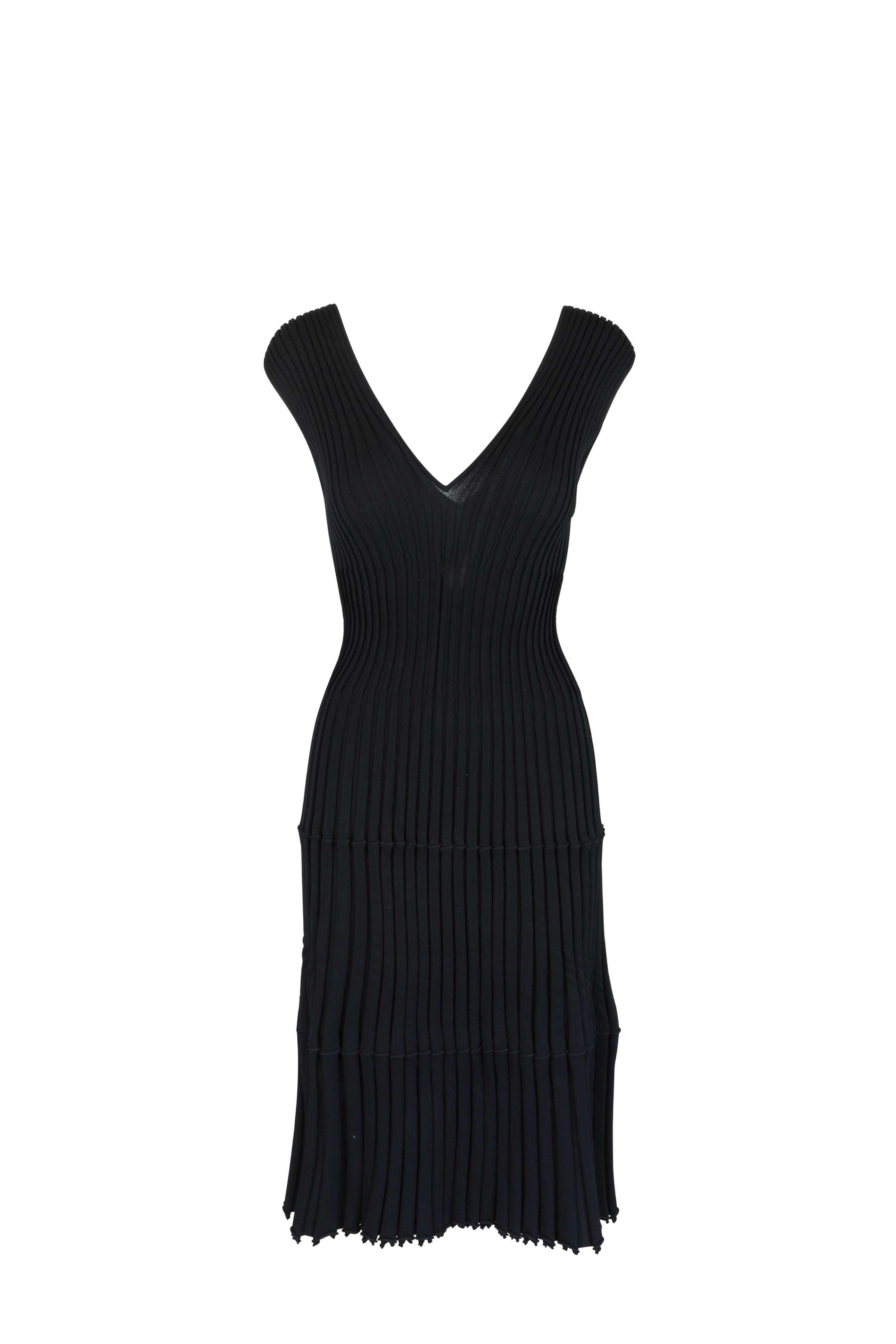 Altuzarra - Riggs Black Ribbed Knit Sleeveless Dress