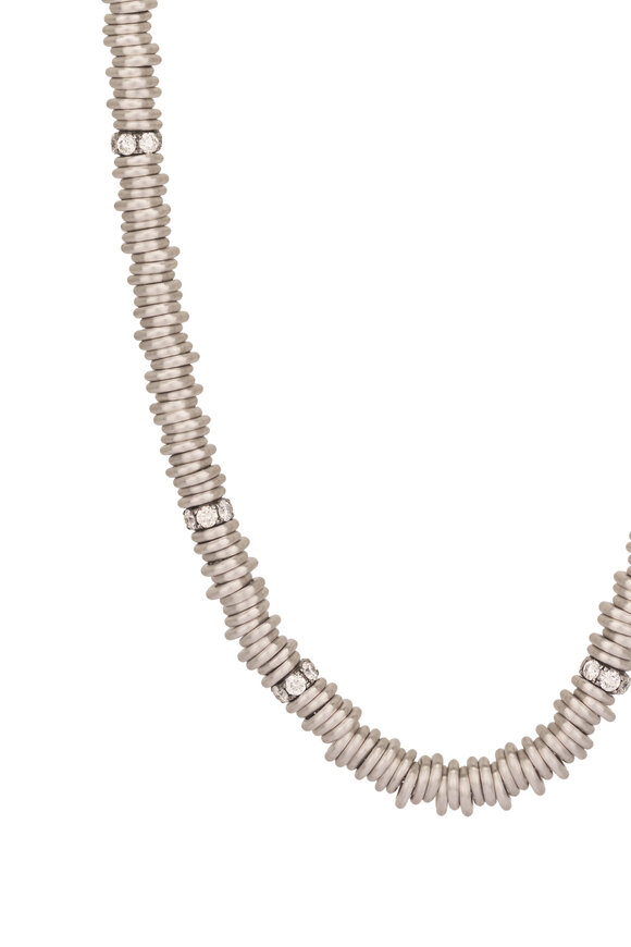 Sutra 18k White Gold Diamond Necklace - view 2