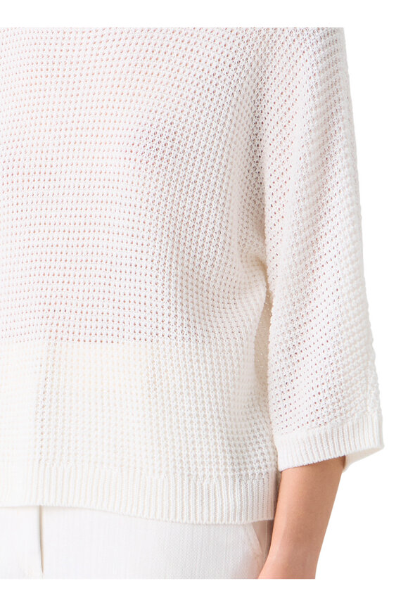 Akris Punto White Line & Cotton Open Knit Sweater - view 4
