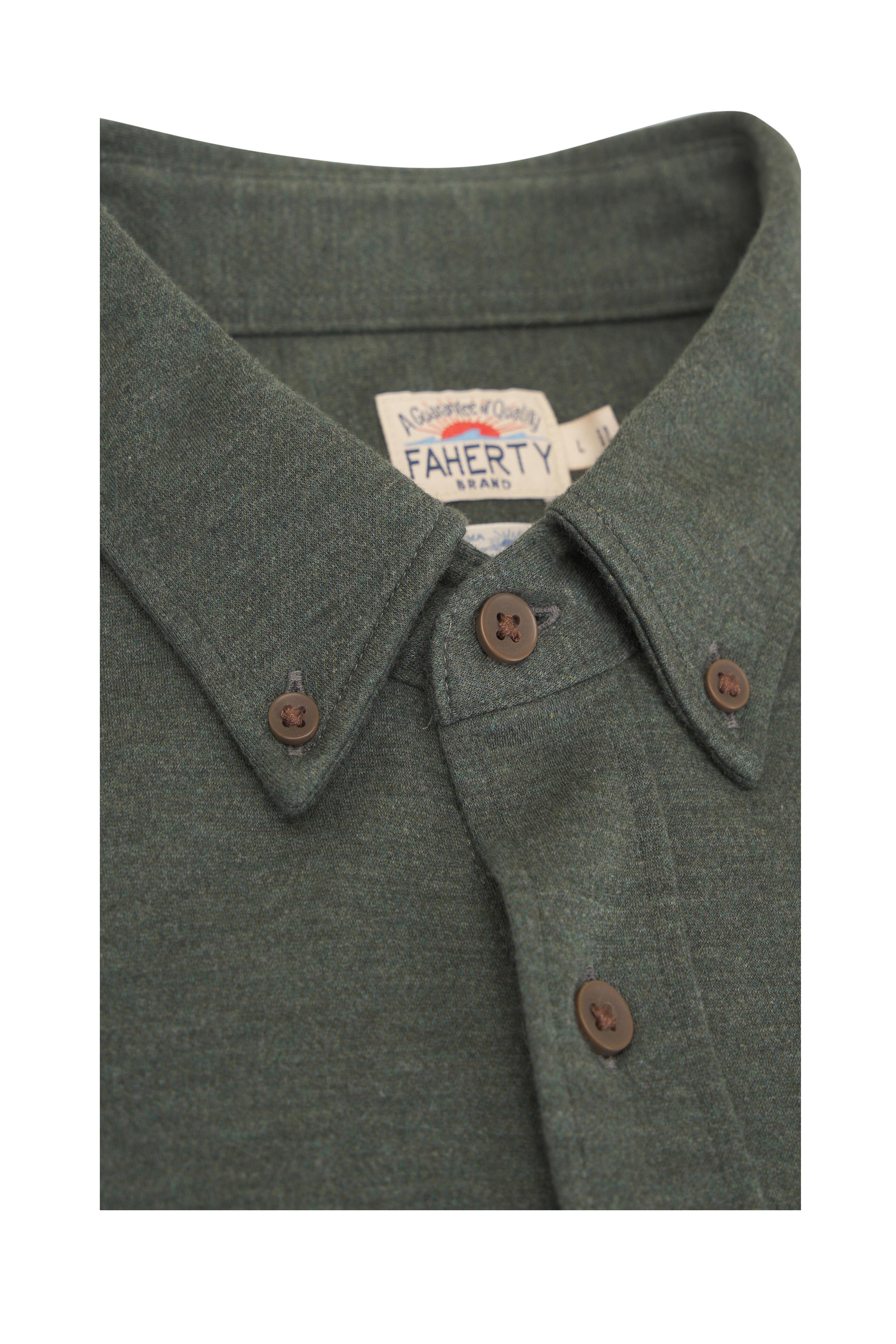 Faherty Brand - Coastline Forest Heather Twill Button Down Shirt
