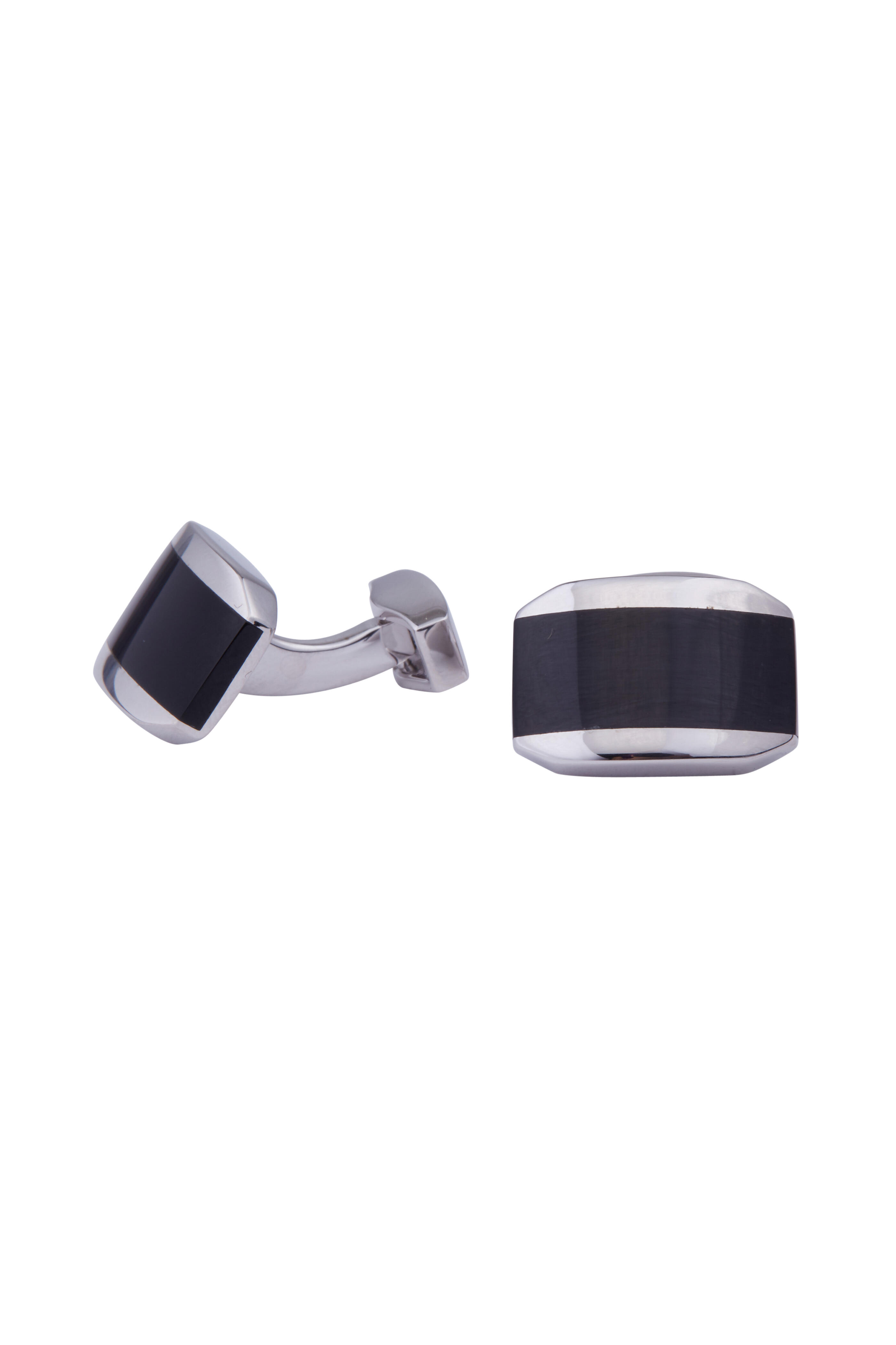 Tateossian - Tonneau Bridge & Black Fibre Glass Cuff Links