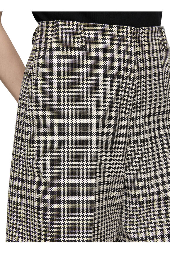 Lafayette 148 New York Clark Black & White Plaid Wide Leg Shorts - view 4