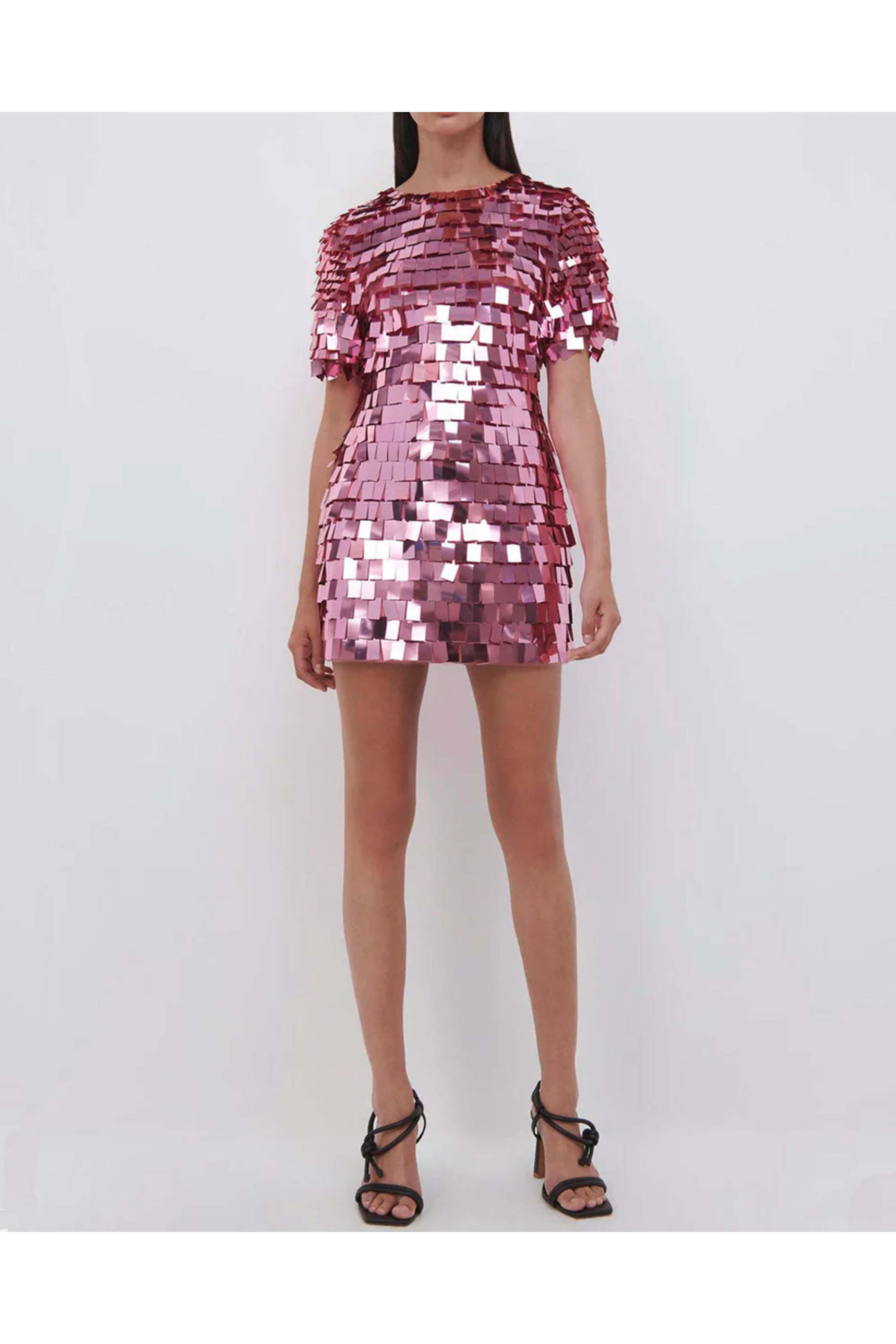 Simkhai - Punch Vivienne Embroidered Sequins Mini Dress