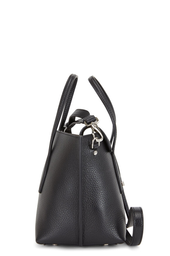 Tod's - New Joy Black Pebbled Leather Mini Hobo Bag