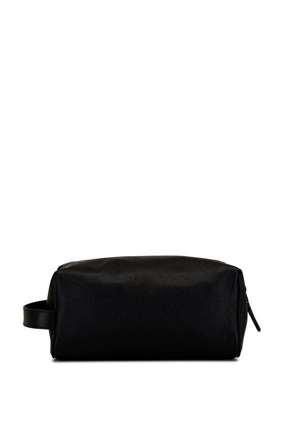 Santoni - Black Leather Dopp Kit 