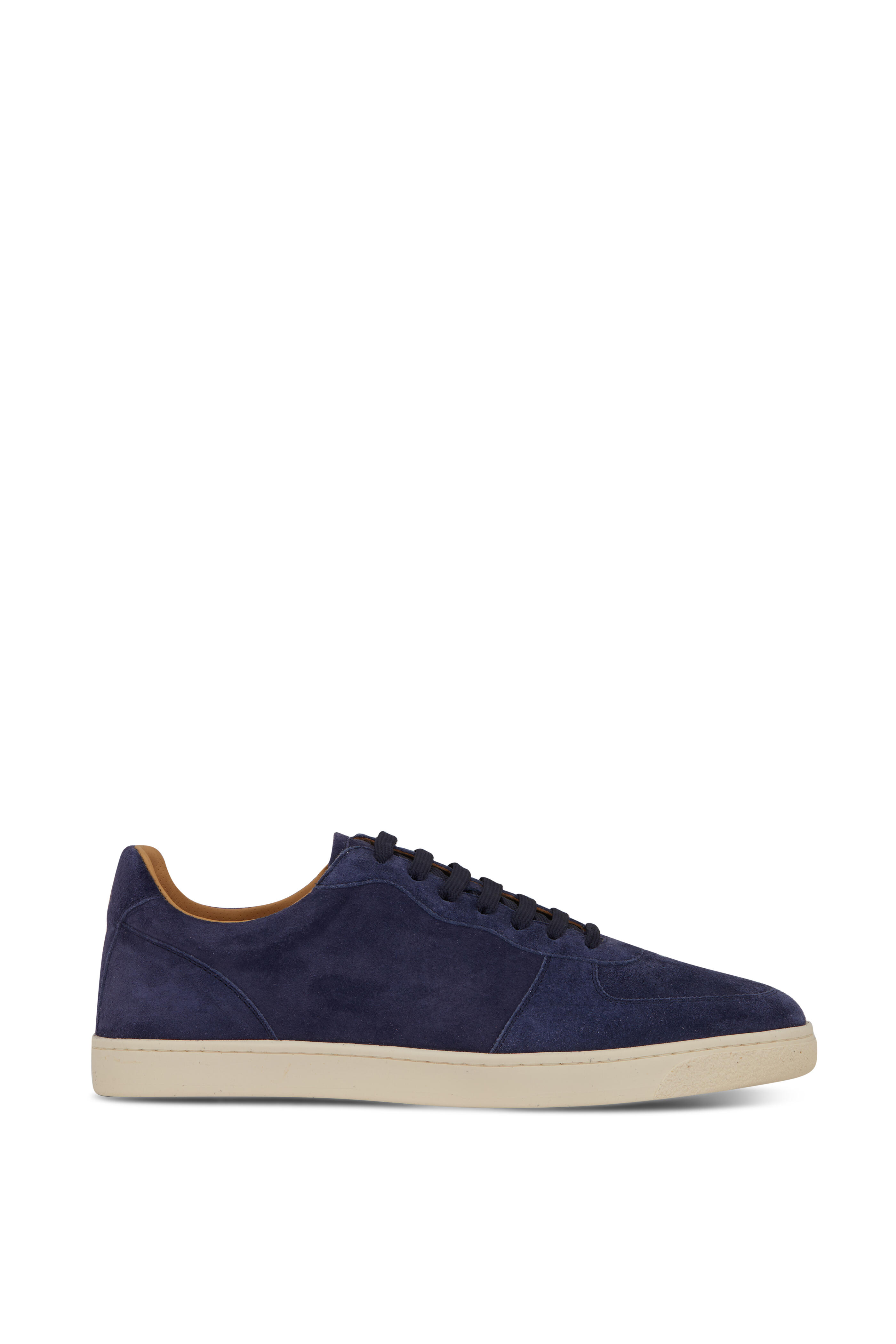 Brunello Cucinelli - Blue Suede Low Top Sneaker | Mitchell Stores