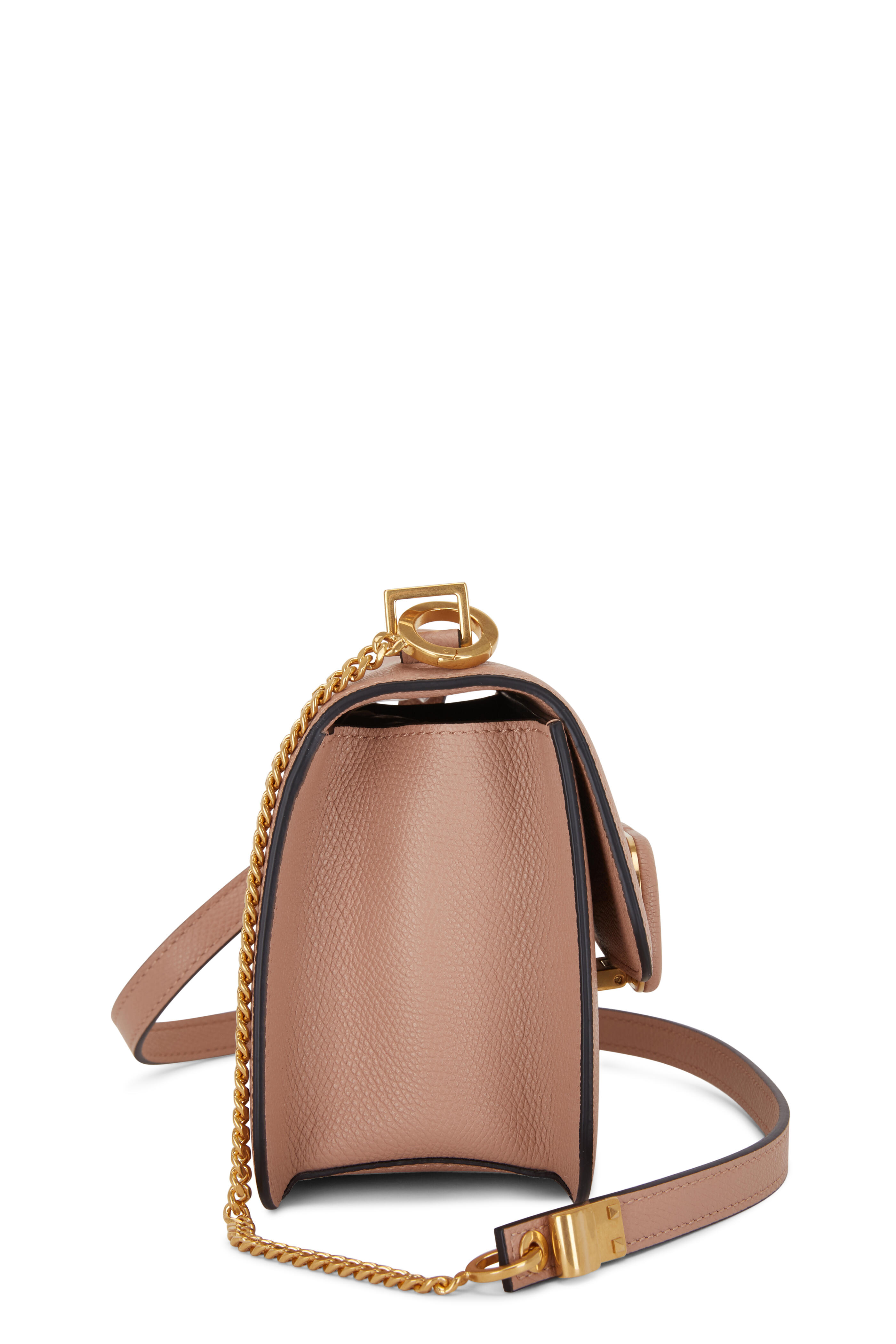 Valentino Garavani 'VSling' Small Shoulder Bag Red Gold Leather MSRP $2575