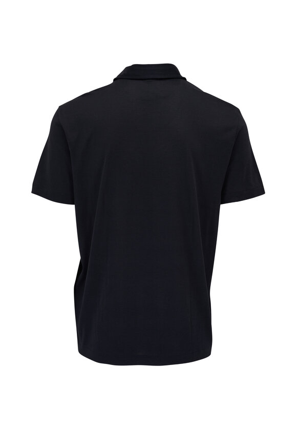 Brioni - Navy Short Sleeve Silk & Cotton Polo