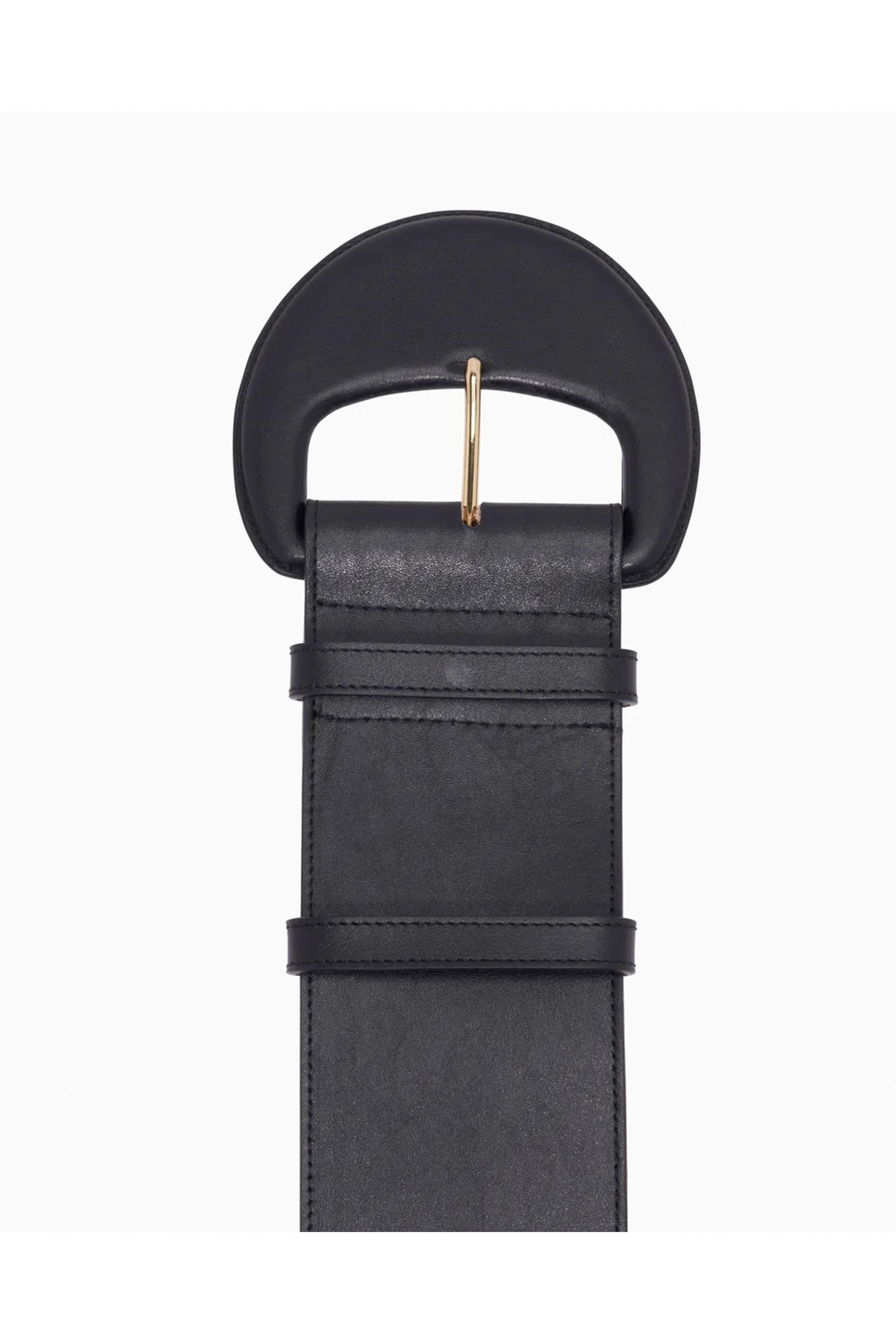 Carolina Herrera - Black Demi Lune Buckle Belt
