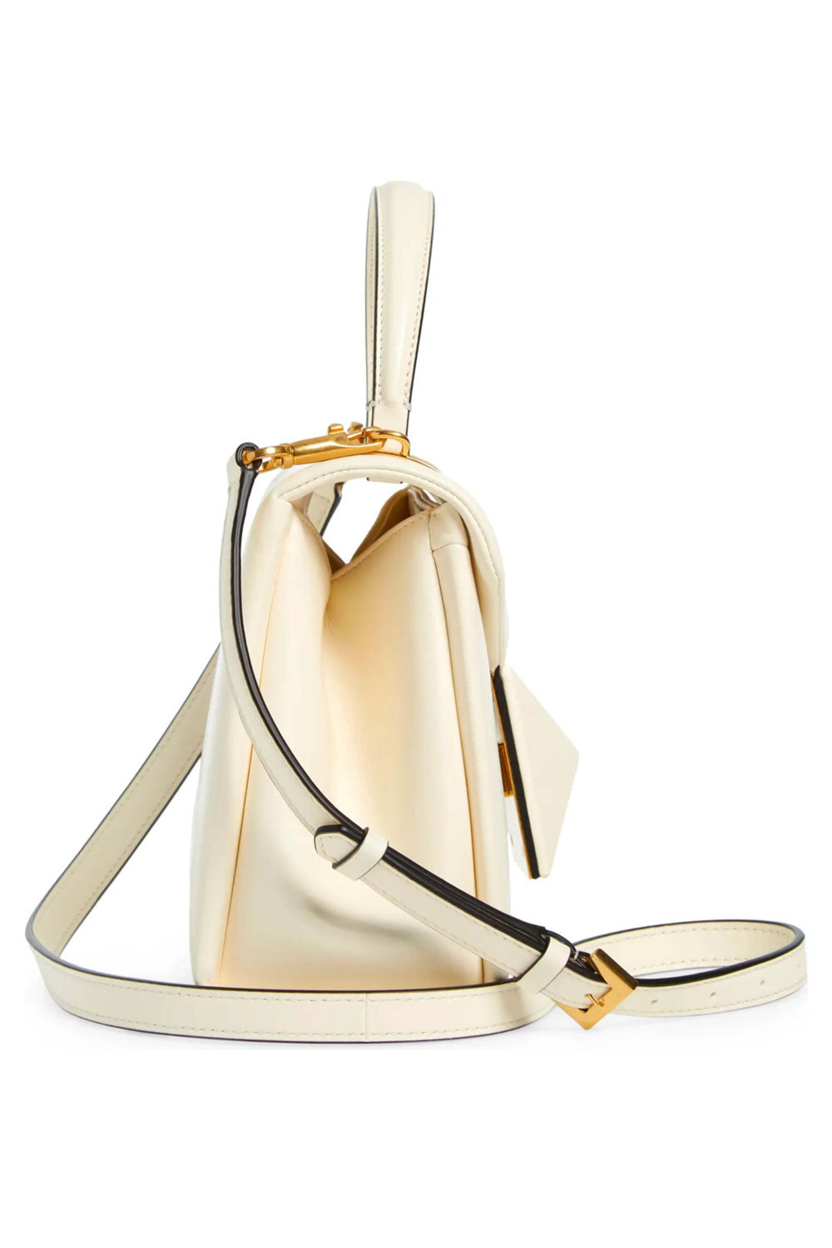 Valentino Garavani - One Stud Leather Top Handle Bag in Ivory