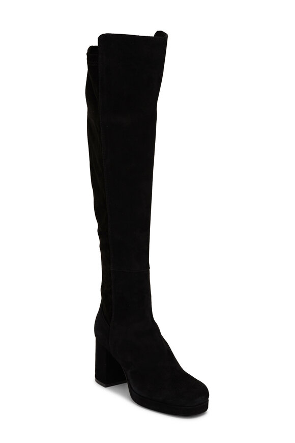 AGL Betty Black Velour Over-The-Knee Boot, 80mm 