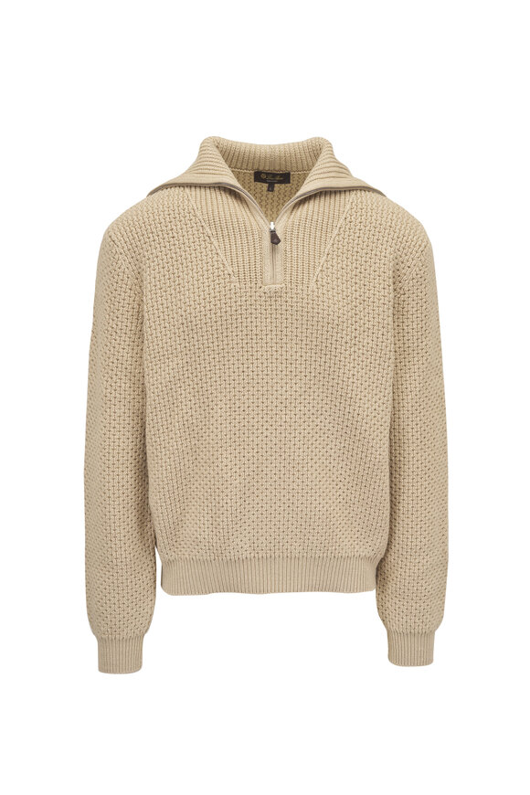 Loro Piana Shivling Pristine Sky Quarter Zip Sweater