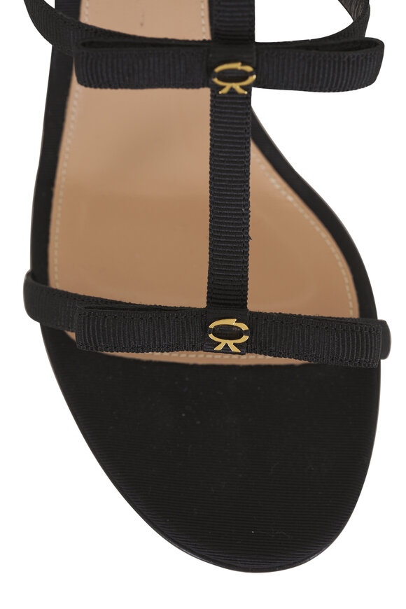Gianvito Rossi Black Grosgrain Strappy Heeled Sandal, 65mm - view 5
