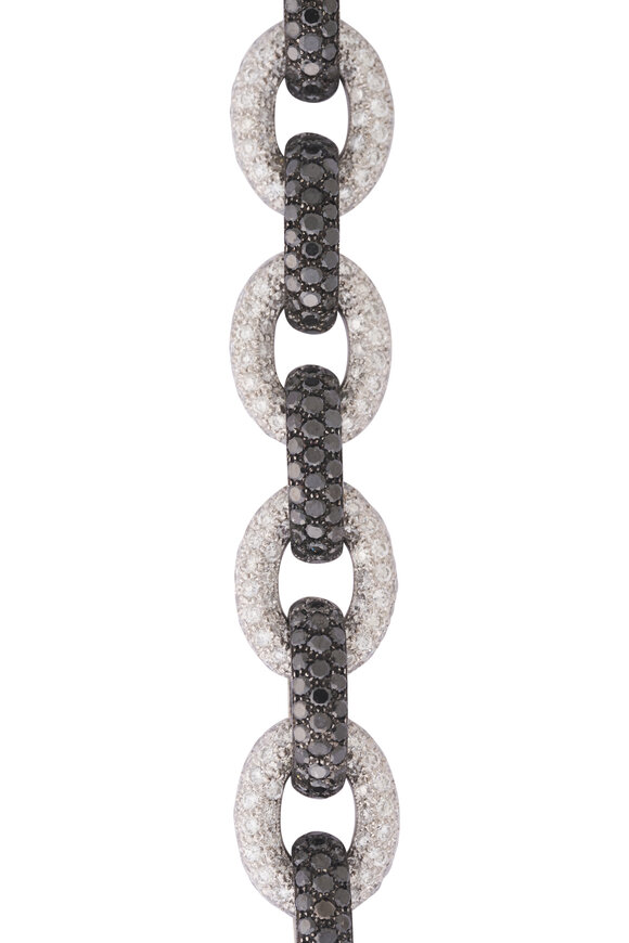 Lowy & Co White & Black Diamond Link Bracelet - view 2