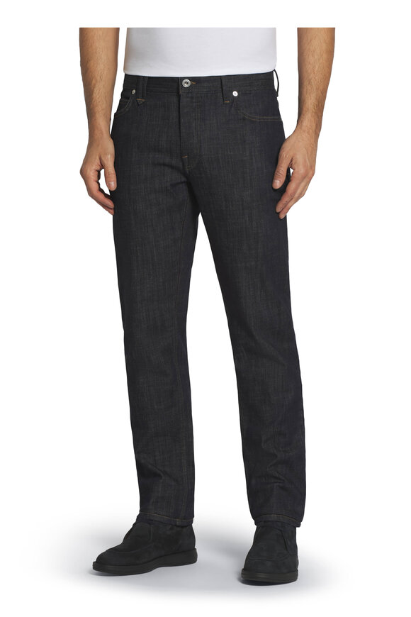 Brioni - Navy Blue Stretch Cotton Five Pocket Pant 