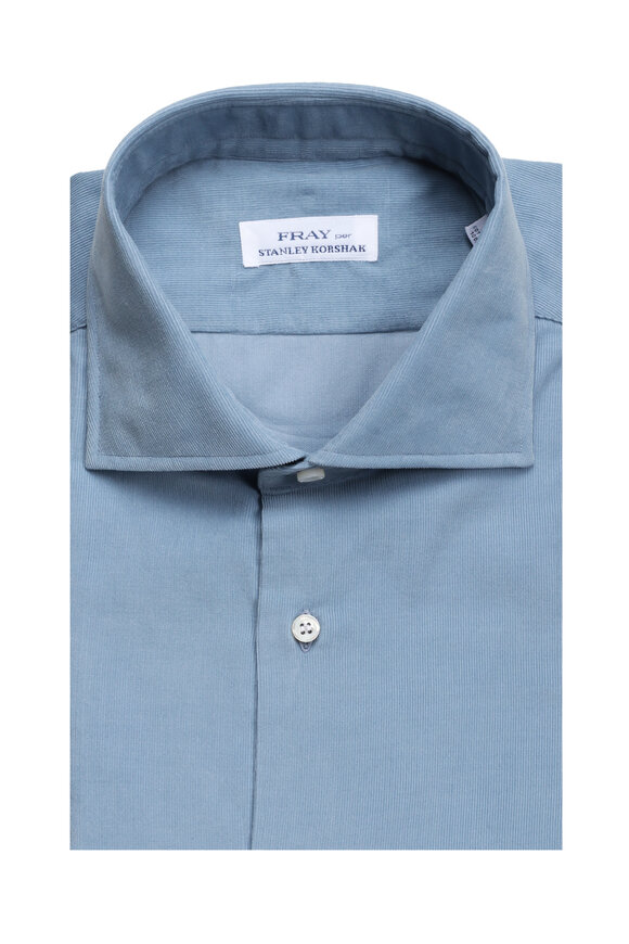 Fray Light Blue Corduroy Sport Shirt
