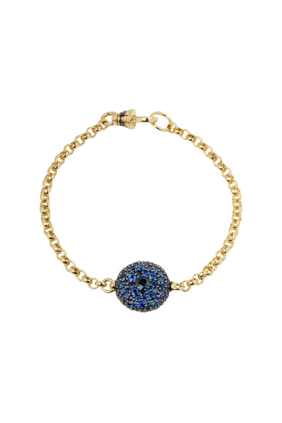 Lucy Delius 14k Yellow Gold Blue Sapphire Pave Bracelet