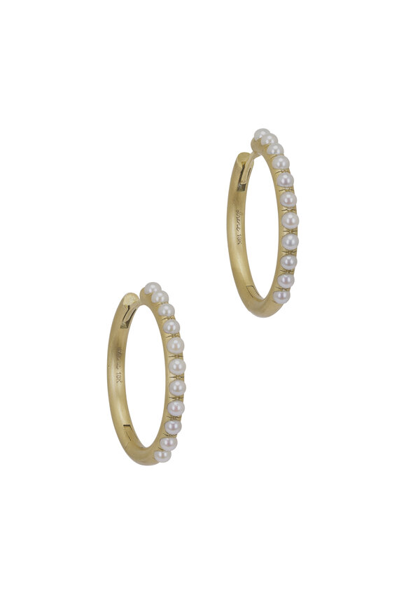 Irene Neuwirth 18k Yellow Gold Akoya Pearl Huggies